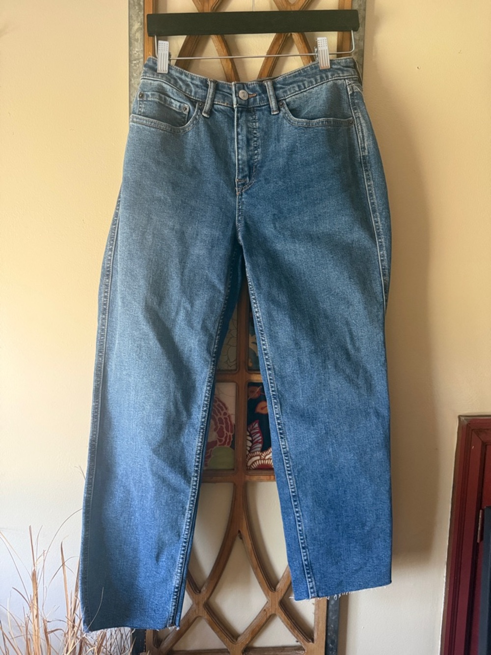 Free People Classic Curvy; NWOT;  High-Rise Straight Leg Blue Jeans